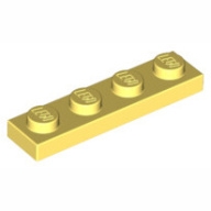 Lego destička 1x4, světle žlutá jasná (6014514, 6248756)